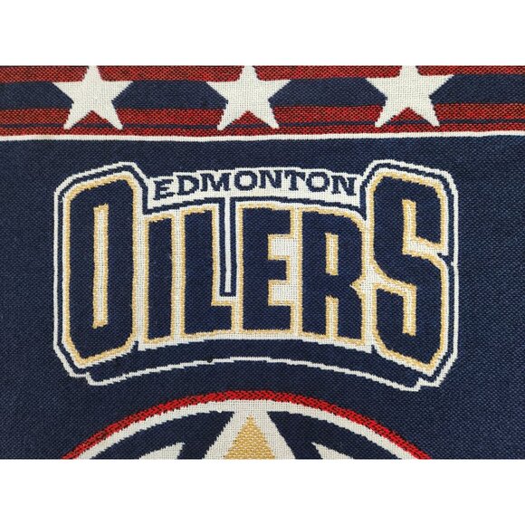 Vintage Oilers Hockey Northwest Company Throw Blanket 56"x44" NHL - Picture 2 of 9